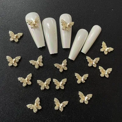 Alloy Butterfly Nail Rhinestones 10pcs