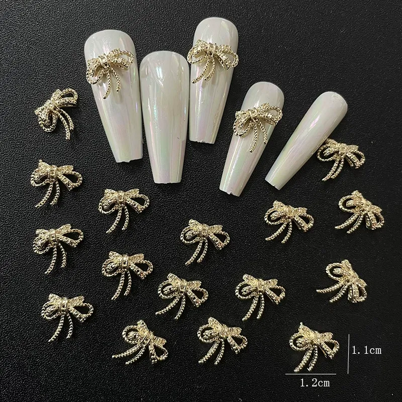 Alloy Ribbon Nail Rhinestones 10pcs