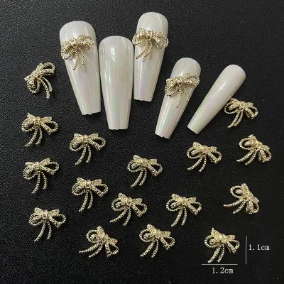 Alloy Ribbon Nail Rhinestones 10pcs