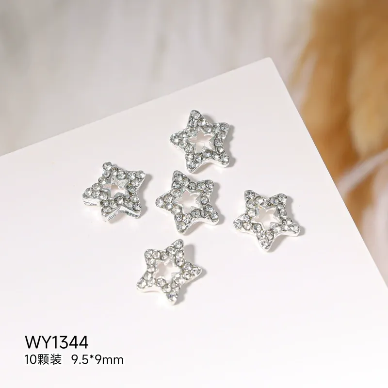 WY1344 Alloy Star Nail Rhinestones 5pcs