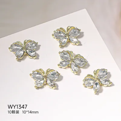 WY1347 Alloy Star Nail Rhinestones 5pcs