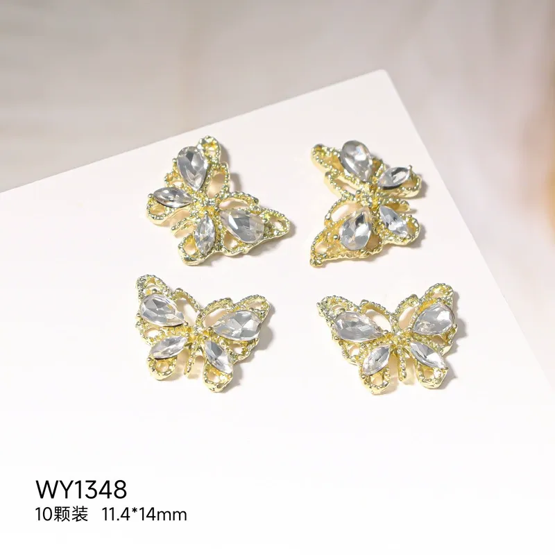 WY1348 Alloy Star Nail Rhinestones 5pcs