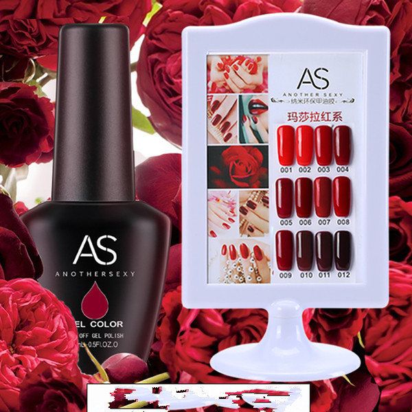 Crazy Promotion - AS 15ml Gel Polish 12 Colours/Set R350 - Wine Red Set