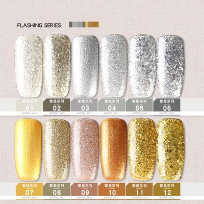 Crazy Promotion - AS 15ml Gel Polish 12 Colours/Set R350 - Silver&amp;Gold Set