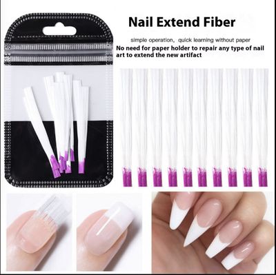 10pcs Fiber Glass Nail Extension for UV Gel Building French Manicure Acrylic Fiberglass Nail Forms Salon Tool Tips