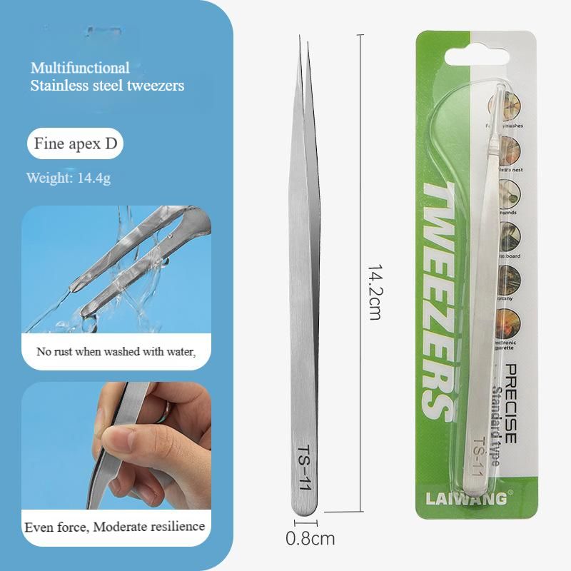 TS-11 Straight Silver Tweezer