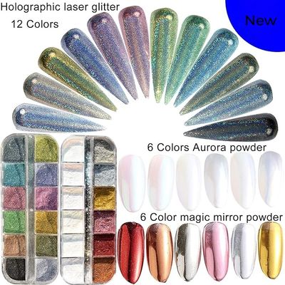 12 Grids Holographic Chrome Powder