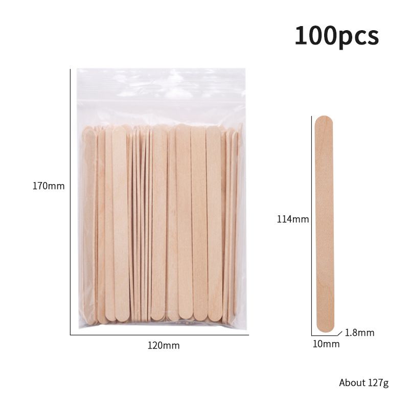 Disposable wooden waxing scraping sticks 100pcs 114*10mm
