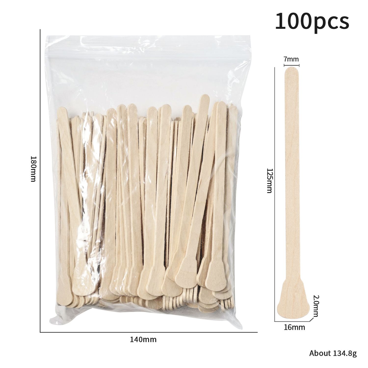 Disposable wooden waxing scraping sticks 100pcs 125*16mm