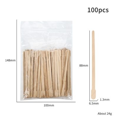 Disposable wooden waxing scraping sticks 100pcs 88*6.5mm