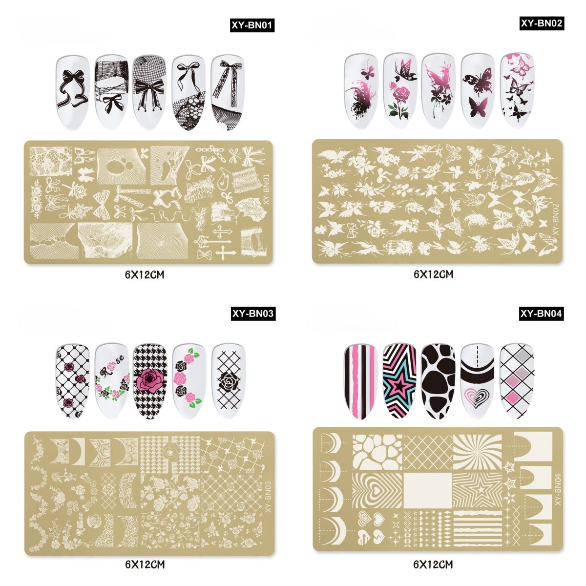 XY-BN Stamping Plate 6*12CM 20 styles