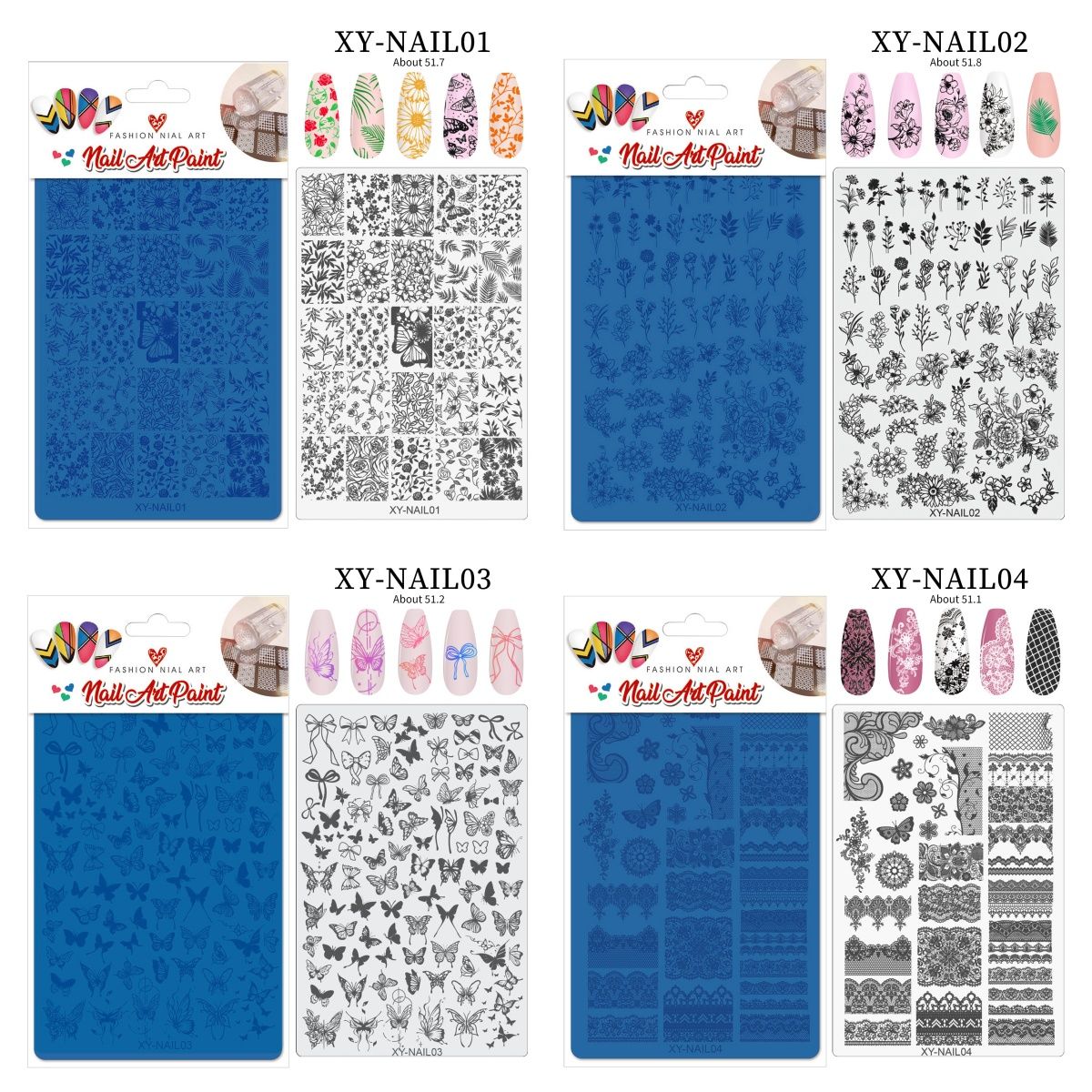 XY-Nail Stamping Plate 9.5*14.5cm - 16 styles