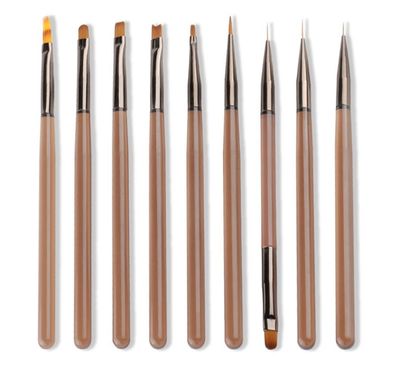 9pcs Brown Manicure Set