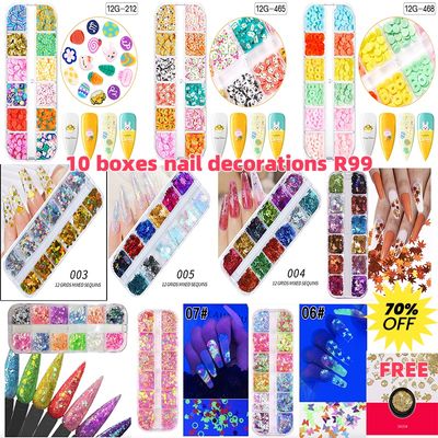 10 boxes nail decorations R99 10 boxes nail decorations R99