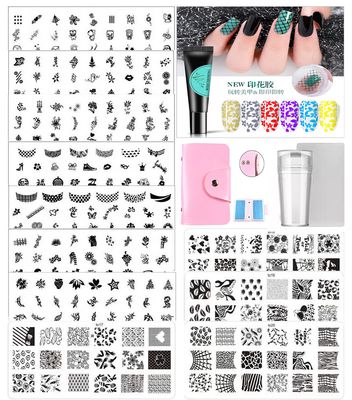 Stamping Set 18pcs stamping plate stamper stamping bag stamping gel 6 colours R99