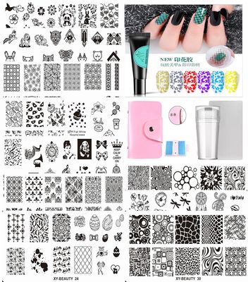 Stamping Set 18pcs stamping plate stamper stamping bag stamping gel 6 colours R99