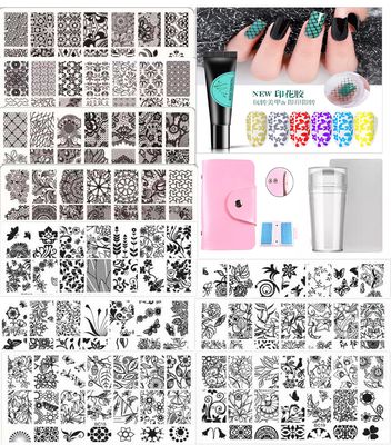 Stamping Set 18pcs stamping plate stamper stamping bag stamping gel 6 colours R99