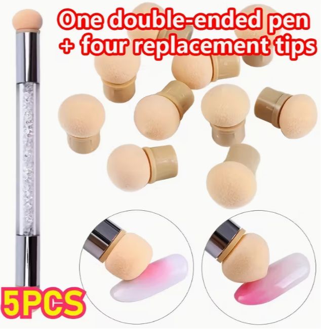 Double head ombre brush + 4 Extra Sponges