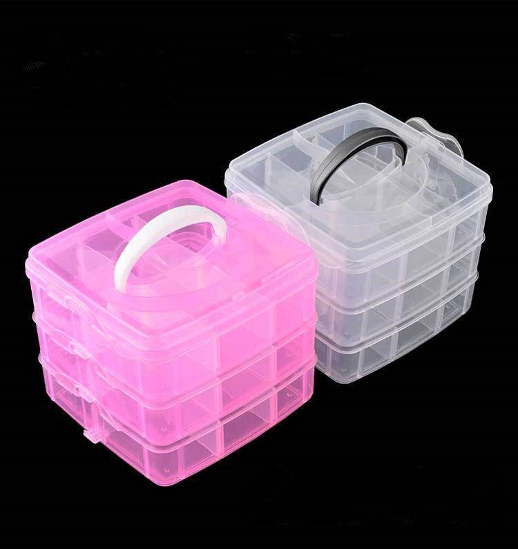3 layer 18 grid S capacity plastic storage box