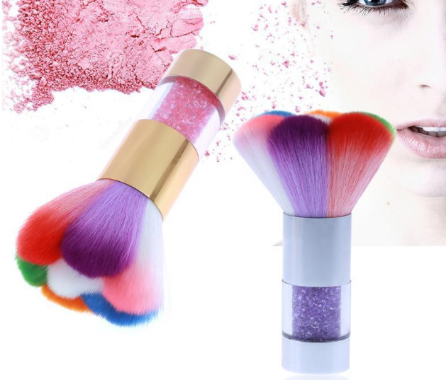 Dust Brush with Diamonds- Silver handle with white diamonds only