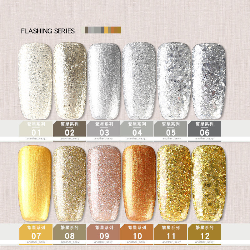 AS UV/LED Gel Polish 15ml - Silver Gold Series
