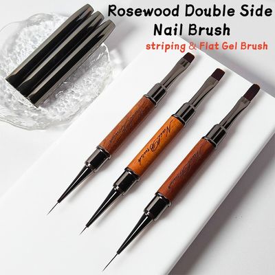 Rosewood Double Side Nail Brush with Double lids
