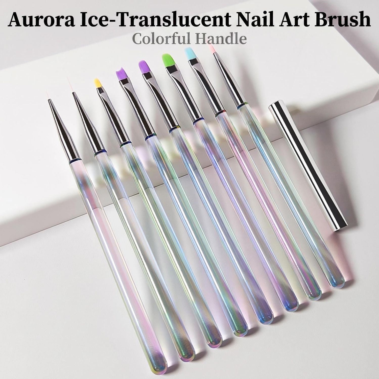 Aurora Ice-Translucent Nail Art Brush With Lid