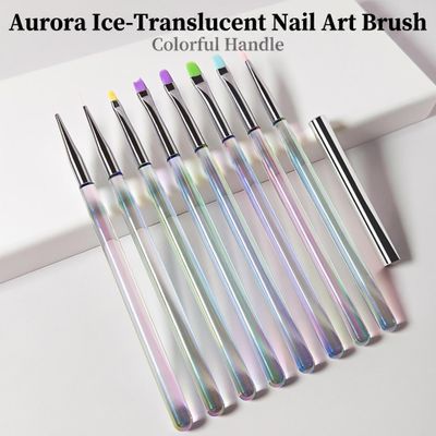 Aurora Ice-Translucent Nail Art Brush With Lid