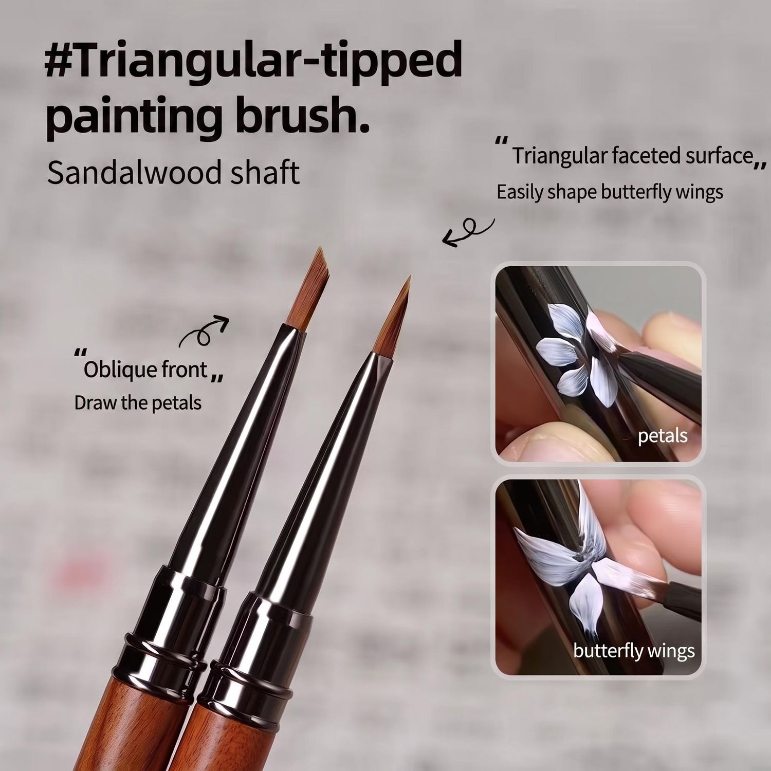 Triangular-tipped painting brush