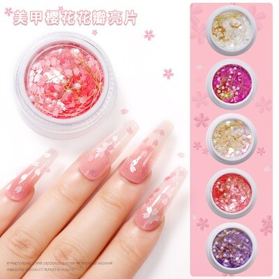 CHERRY BLOSSOMS NAIL DECORATION 4 COLOURS + 1 REPEAT