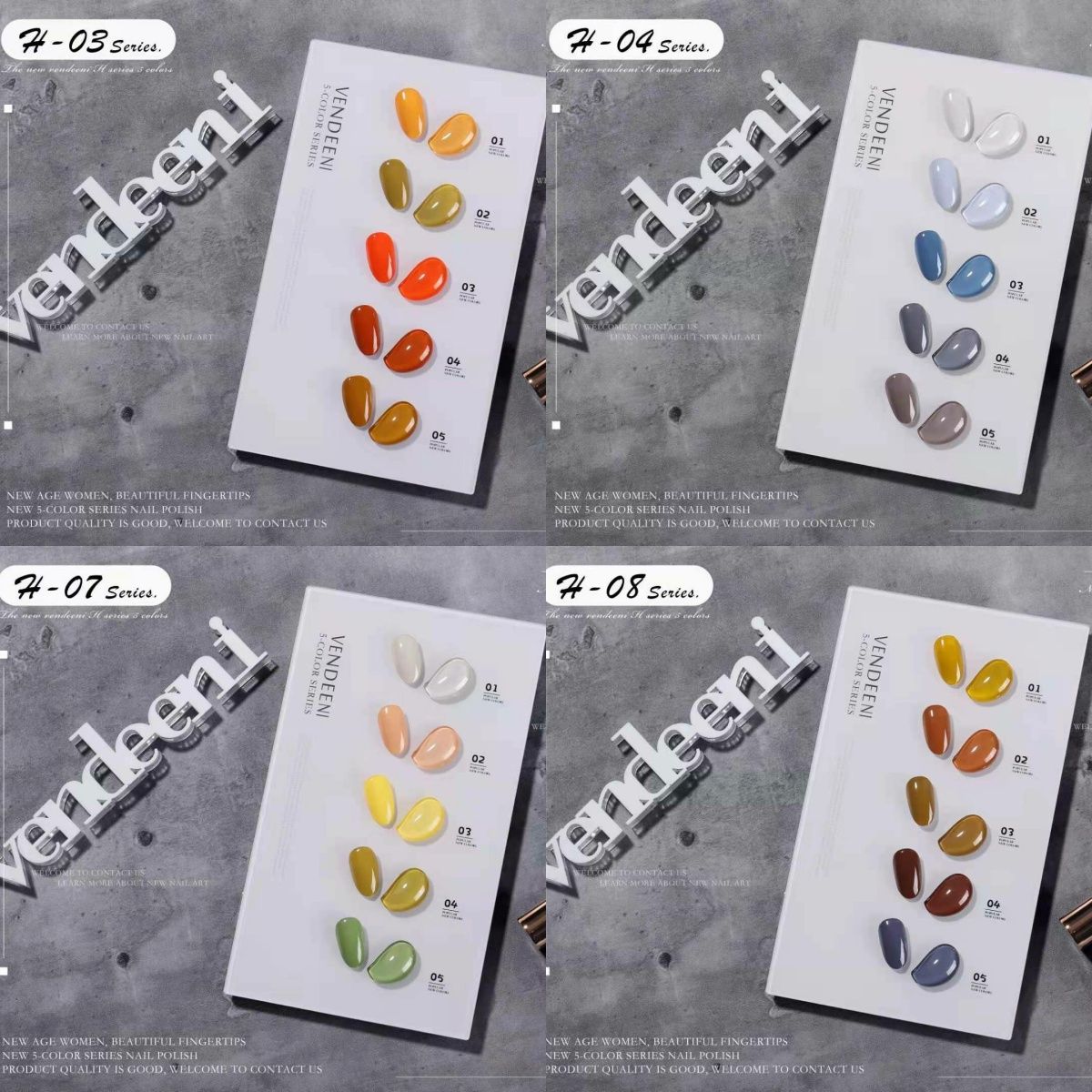 Clearance Sale - R99 Vendeeni UV/LED Gel Polish 15ml 5pcs with colour chart and box