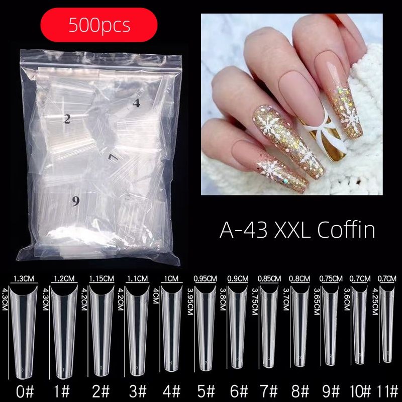 A-43 3XL Coffin Tips 500pcs