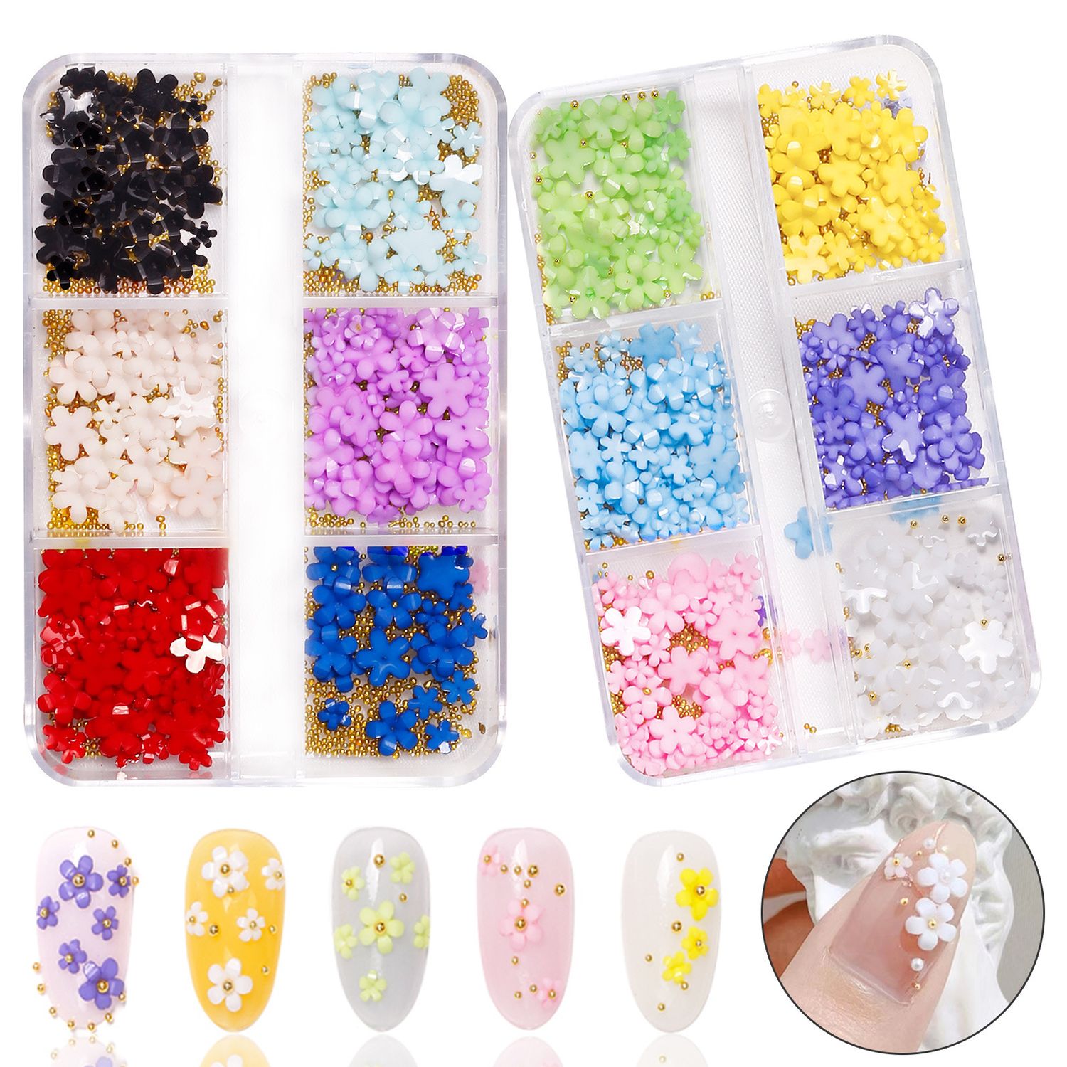 5 Petal Flowers 3D Nail Decoration