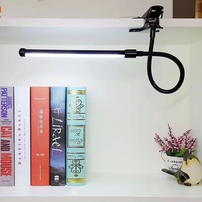 FX001F LED Desk Table Clip Lamp 10W USB Cable