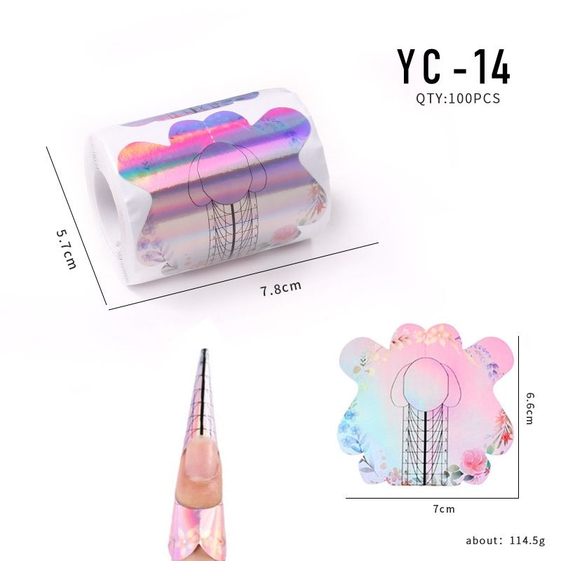 100pcs Nail Form Extension Sticker Self-Adhesive Nail Tips Guide, Gel Nail Stickers for Poly Gel/Extension/Acrylic Nail Molds Builder