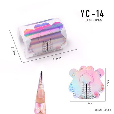 100pcs Nail Form Extension Sticker Self-Adhesive Nail Tips Guide, Gel Nail Stickers for Poly Gel/Extension/Acrylic Nail Molds Builder