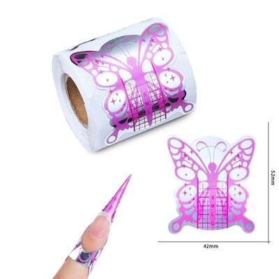 QZ41 500 slices/Roll Nail Form Extension Sticker Self-Adhesive Nail Tips Guide, Gel Nail Stickers for Poly Gel/Extension/Acrylic Nail Molds Builder
