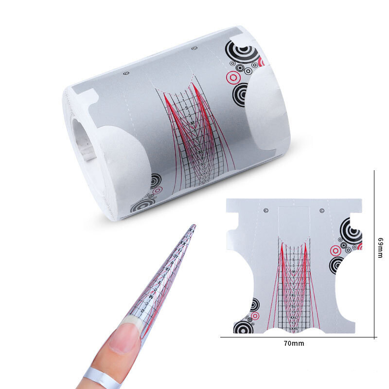 Nail Form Extension Sticker Self-Adhesive Nail Tips Guide, Gel Nail Stickers for Poly Gel/Extension/Acrylic Nail Molds Builder