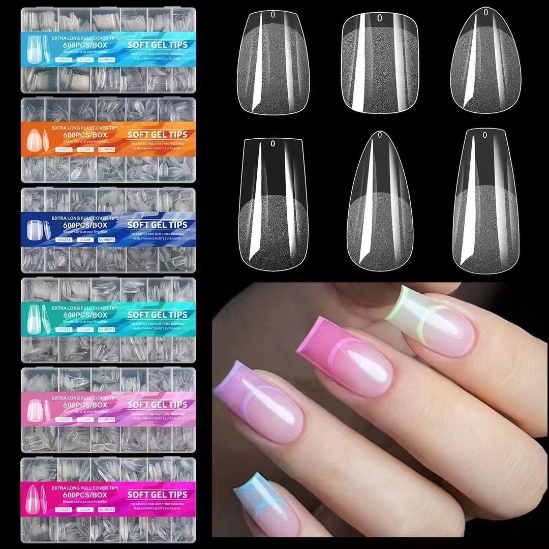 Extra Long Round Gel x Nail Tips 600pcs XXS