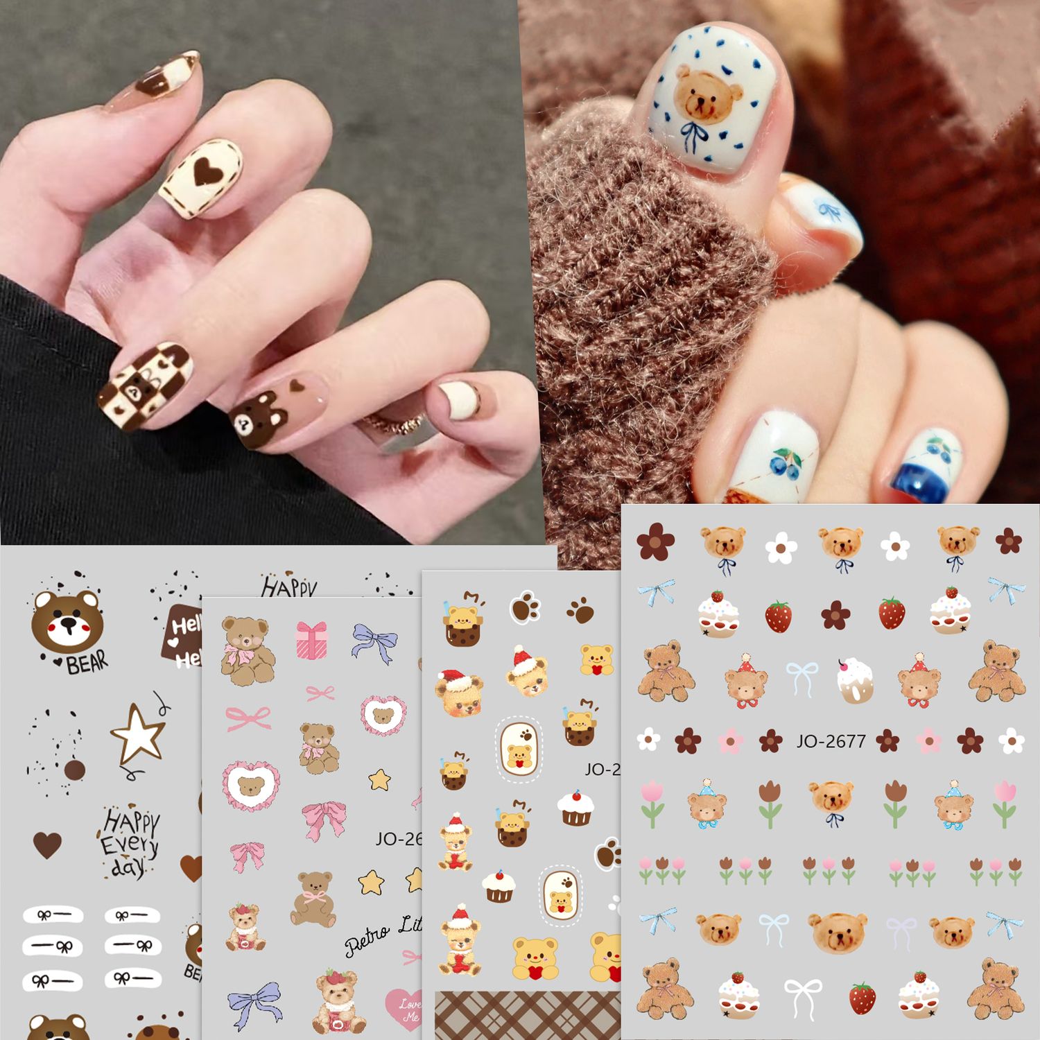 TNA Bear Nail Sticker JO2476-2681 8*10cm