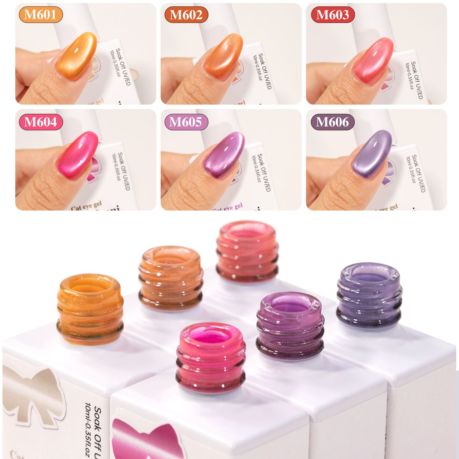 Vendeeni 6 colours 10ml Cat Eye Set 01