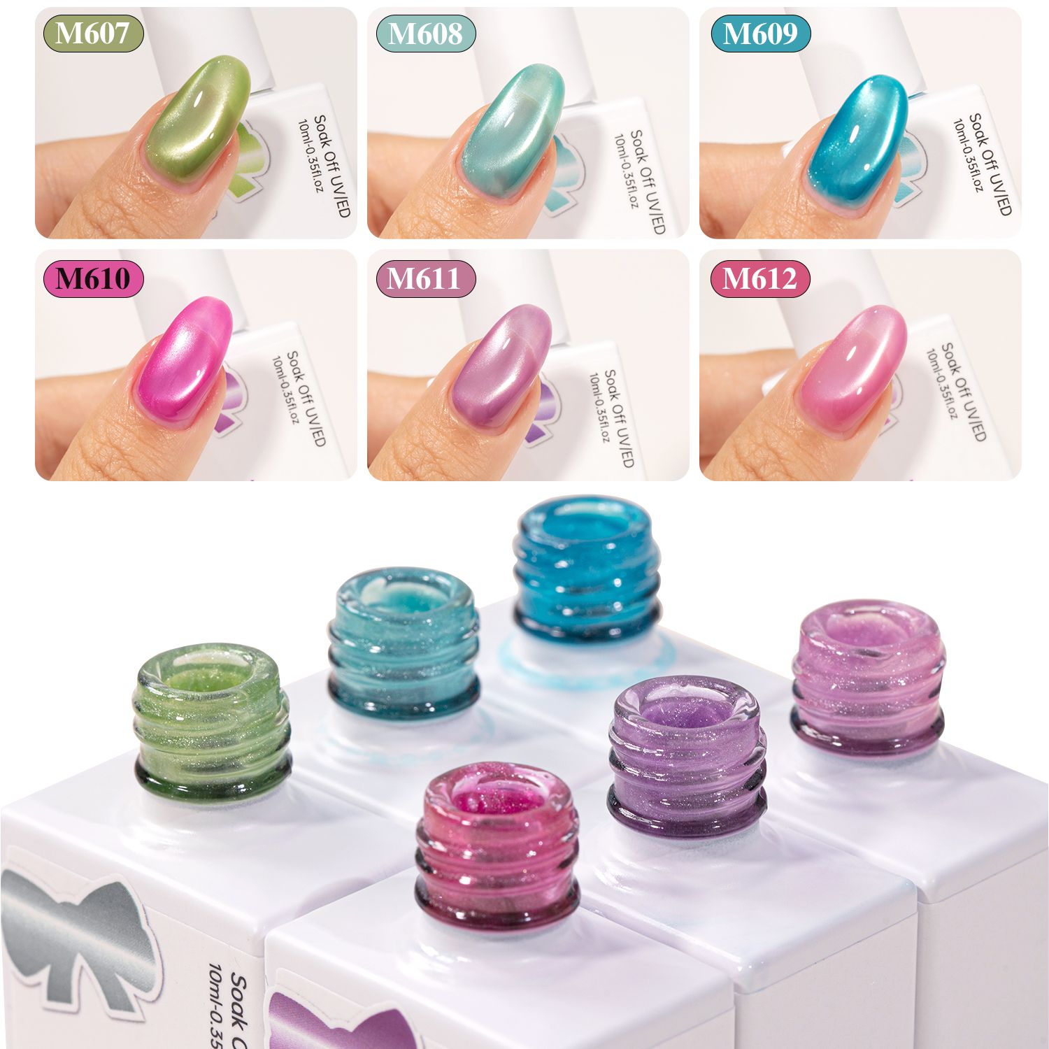 Vendeeni 6 colours 10ml Cat Eye Set 02