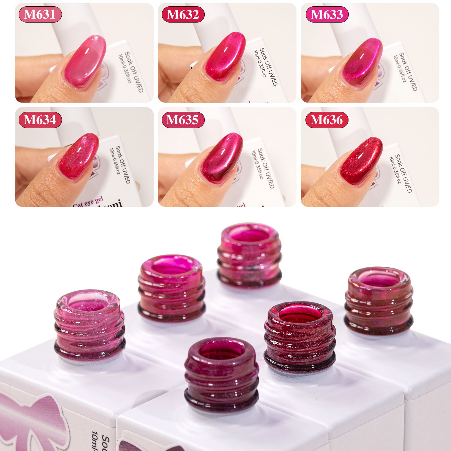 Vendeeni 6 colours 10ml Cat Eye Set 06