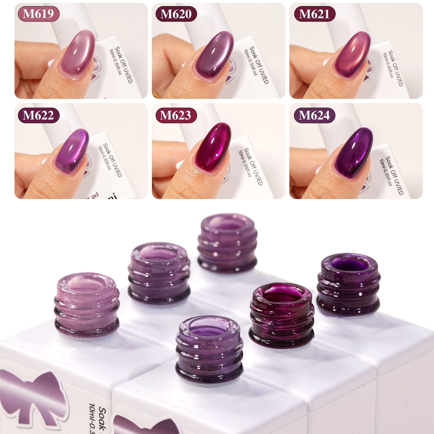 Vendeeni 6 colours 10ml Cat Eye Set 04