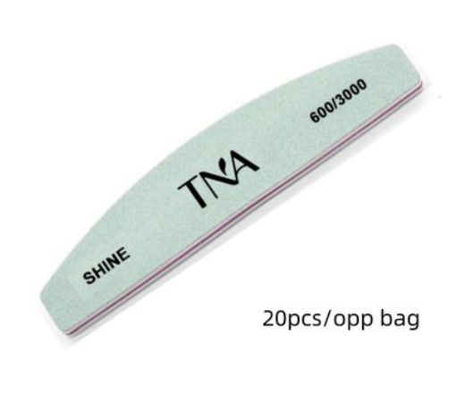 Shiner &amp; Polish nail filer 600/3000 20pcs - Half moon