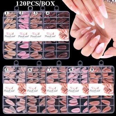 Press On French Tips 120pcs