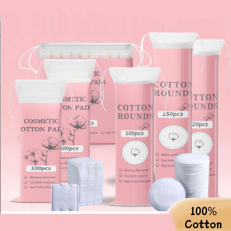 Hypoallergenic 100% Cotton Pads for Makeup Remover and Skincare
