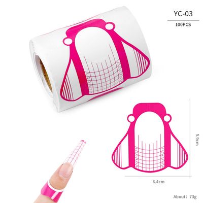 100pcs Nail Form Extension Sticker Self-Adhesive Nail Tips Guide, Gel Nail Stickers for Poly Gel/Extension/Acrylic Nail Molds Builder