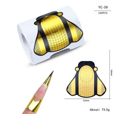100pcs Nail Form Extension Sticker Self-Adhesive Nail Tips Guide, Gel Nail Stickers for Poly Gel/Extension/Acrylic Nail Molds Builder