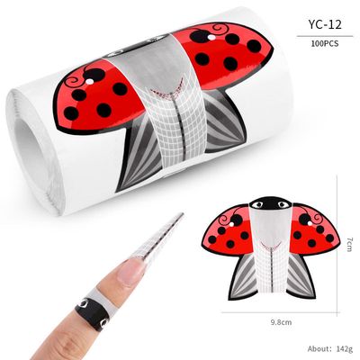 100pcs Nail Form Extension Sticker Self-Adhesive Nail Tips Guide, Gel Nail Stickers for Poly Gel/Extension/Acrylic Nail Molds Builder